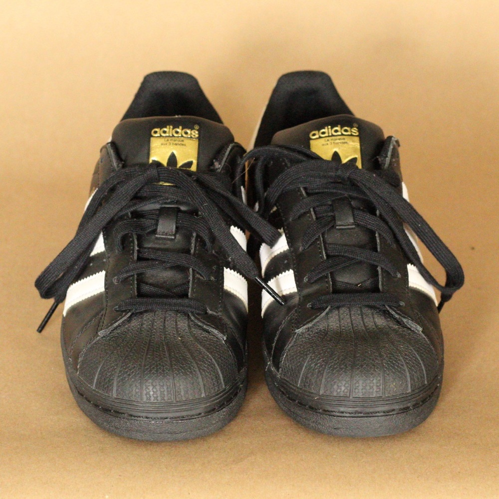 NWOT Adidas Superstars Black and Gold Never Worn